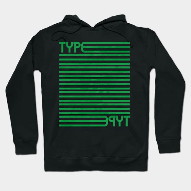 Type Stripes (Green) Hoodie by John Uttley